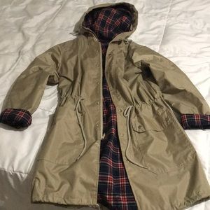 american apparel | tan rain jacket | size xxs/xs